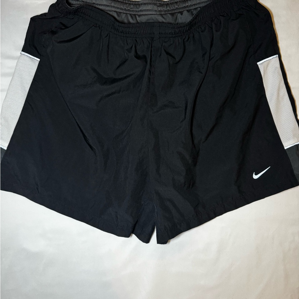 Nike Women's Black and White Athletic Shorts
